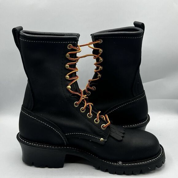 Carolina 9" Maple Steel Toe Work Boot Black Leather Mens Size 8.5 D Made in Usa - Picture 7 of 14